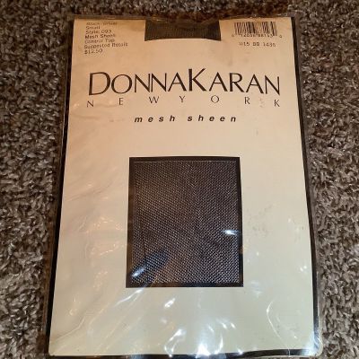 Donna Karan mesh sheen control top pantyhose, black/silver, size: S
